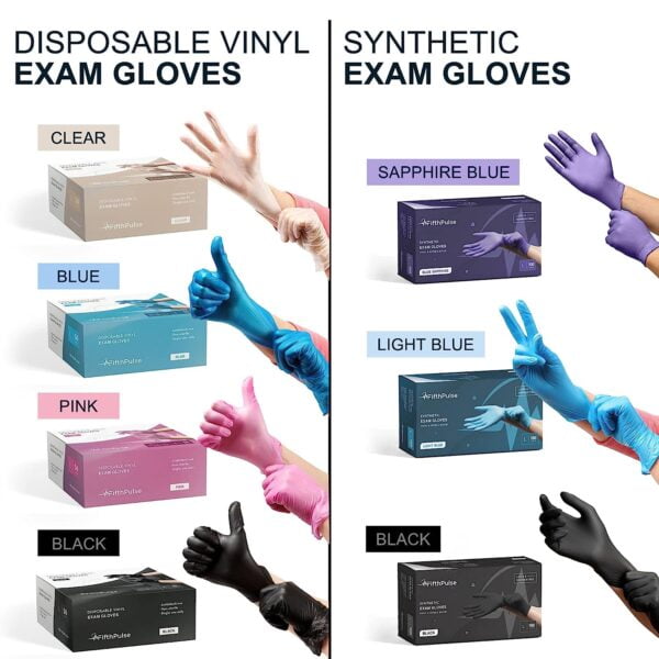 Black vinyl disposable gloves